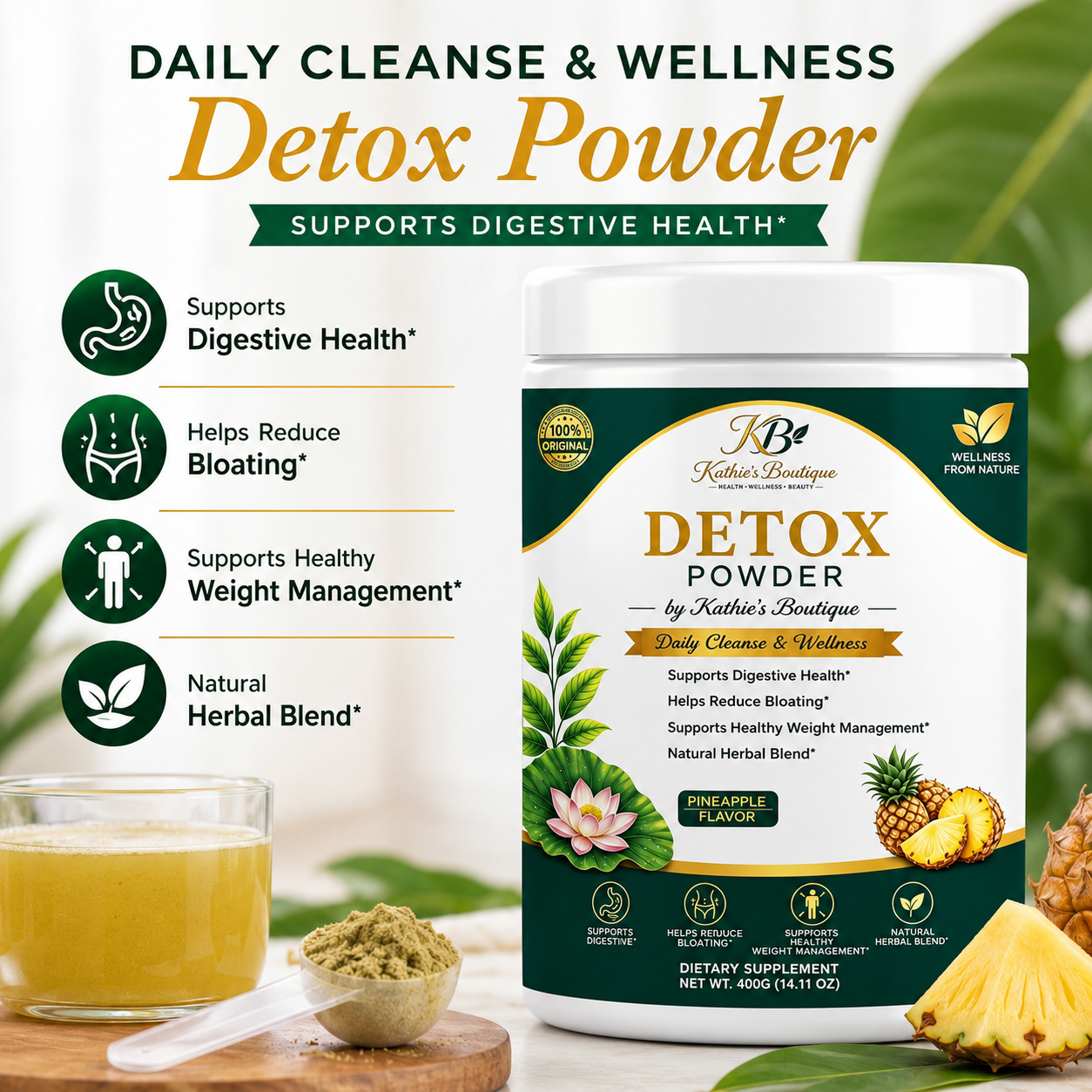 Detox Powder — Pineapple Flavor