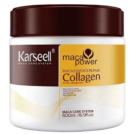 Collagen Hair Treatment Deep Repair Conditioning Argan Oil Collagen Hair Mask Essence for Dry Damaged Hair All Hair Types 16.90 oz 500ml